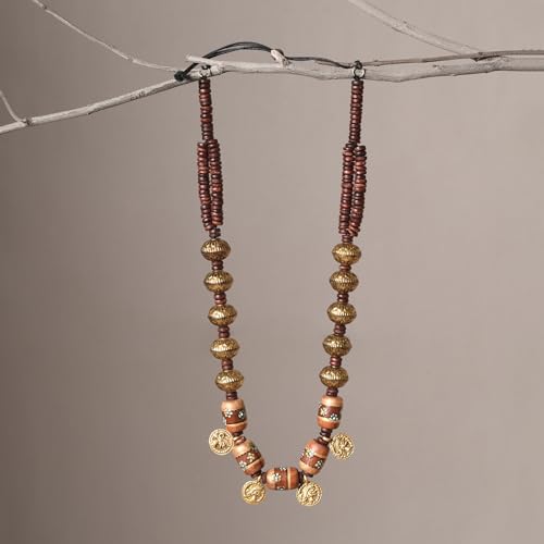 Image of AAKRITI ART CREATIONS Royal Empress Handcrafted Tribal Dhokra Necklace & Choker Collection | Queen-Inspired Artisan Brass Statement Jewelry | Ethnic, Regal & Elegant Necklaces for Women
