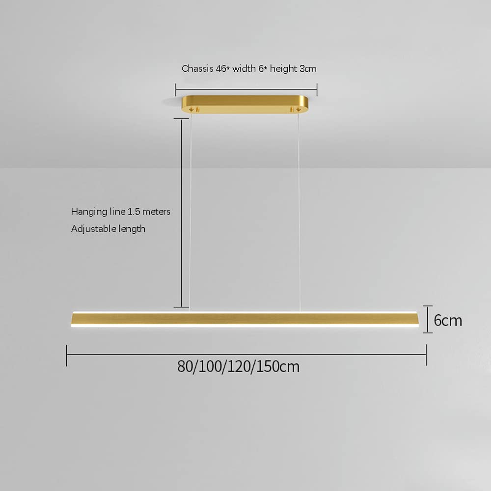 Lampadari Lampadari a Sospensione Lineari Lampadario a LED, Lampada a Sospensione Moderna a Striscia Lunga Lampada da Tavolo da Pranzo in Alluminio, Lampade a Soffitto Minimaliste per Cucina da
