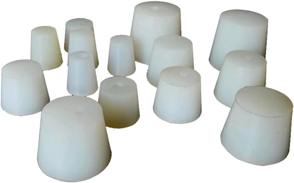 10pcs Food Grade White Silicone Rubber Stoppers for Test Tubes, Bottles & Brewing - Durable Seal Plug for Lab & Home Use(No 3)