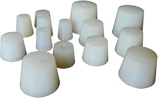 GatherTOOL 10pcs White Silicone Stopper Rubber Test Tube Plug Puncher Rubber Seal Stopper Flask Home Bottle Cap Brewing Wine Plug Lab Glass (Size : No 4 10pcs)