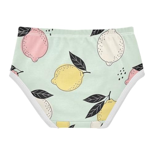 Kids Underwear Girls, Pastel Lemons Light Green Toddler Girl Panties, Cotton Underwear Girls, 2T–8 Years2