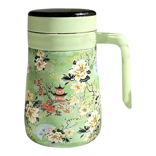 Brocca da caffè isolata con stampa floreale da 550 ml, Caraffa isolata per attività all'aperto | Macchina da caffè intelligente con display della temperatura, distributore di bevande per bevande cali