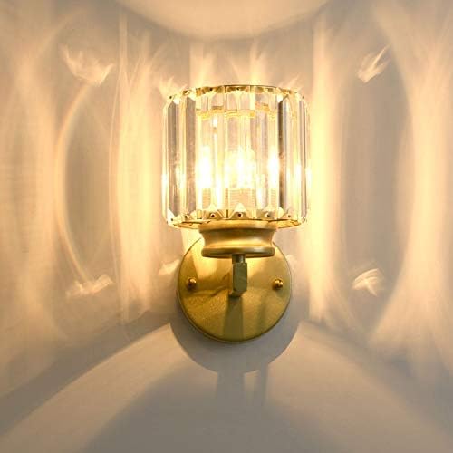 LED Wall Sconces Surfaced Mount Hotel Bedroom Bedside Reading Light Fixture E27 Bulb Replaceable Crystal Gold