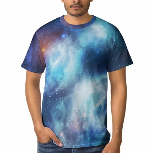 T-shirt homme à col rond Galaxy Sky en coton léger pour le quotidien