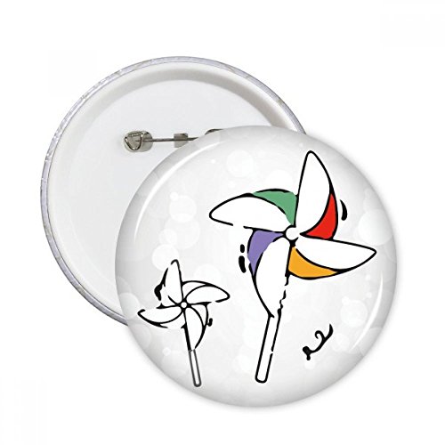Badge moulin à vent rond pin's déco vêtement motif météo taille M multicolor