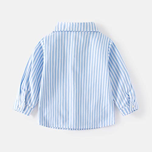 Toddler Boys Button-Down Striped Shirts Long Sleeve Fall Lightweight Collar Shirts Loose Comfy Kids Sleeveless Shirt3