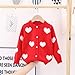 Baby Girls' and Toddler Long Sleeve Knit Button Front Cardigan Cute Heart Long Sleeve Sweater Fuzzy (Red, 4-5 Years)