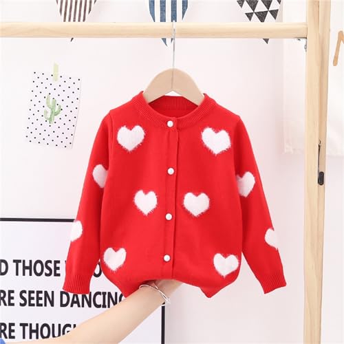 EnJoCho Kids Girls Coat Winter Windproof Thicken Coat Jacket Child Warm Button Outerwear Girl Winter (Red, 5-6 Years)2