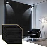 Zoeteoz 6 Pcs 3D Black Waterfall Stone Wall Panels, 11.8'‘ x 11.8’' x 0.2'', Layered Stone Effect, Suitable for Indoor/Outdoor Wall Decor, Living Room TV Backdrop, Bedroom, Kitchen (5.8 sq. ft.)