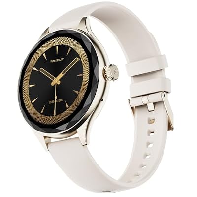 Fire-Boltt Phoenix Aura Women Smart Watch with 1.26” Diamond-Cut HD Display, Rotating Crown, Wireless Charging, Bluetooth Calling, Voice Assistant, 120+ Sports Modes - Ivory White