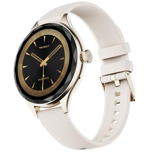 Image of Fire-Boltt Phoenix Aura Women Smart Watch with 1.26 inch Diamond-Cut HD Display, Rotating Crown, Wireless Charging, Bluetooth Calling, Voice Assistant, 120+ Sports Modes - Ivory White