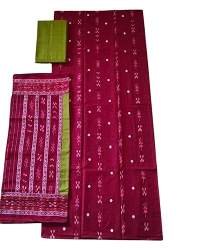 Image of Odisha Sambalpuri Handloom Woman's Pure Cotton Handloom Dress Material With Dupatta Bottom Wear 3 Pic Set Sambalpuri dress material Unstitched