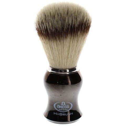 Omega Synthetic Shaving Brush, Dark Chrome Cover