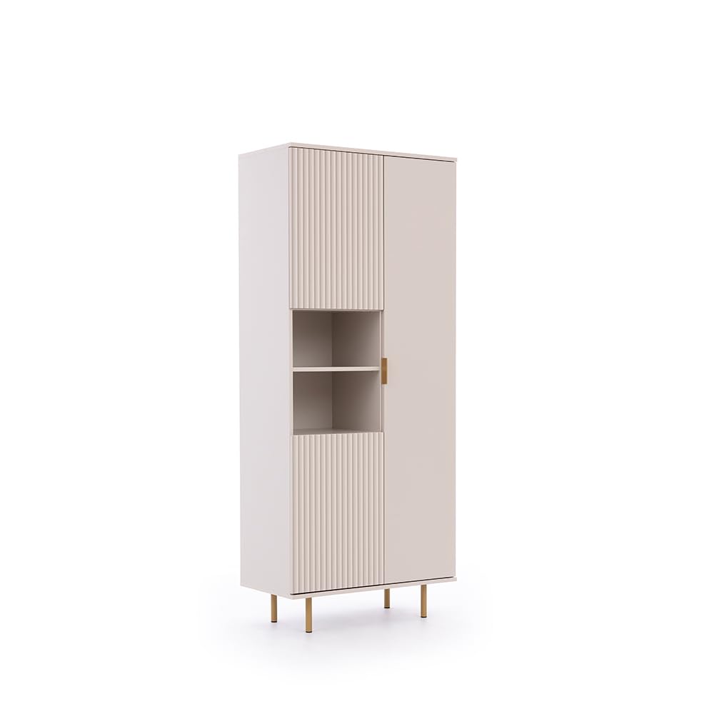 Lomadox Wohnmöbel Set Wohnwand Kaschmir 3-teilig modern 1 Kommode, 1 Lowboard, 1 Vitrine