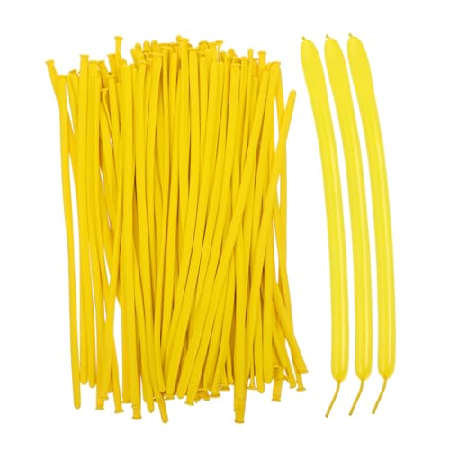 iplusmile 100 pièces Ballons Longs Latex Jaunes Ballons à Modeler Décoratifs pour Fêtes DIY Création Animaux et Fleurs Décorations Célébrations Mariages Accessoires Photo Festifs
