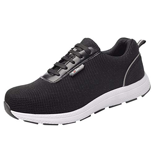 KEERADS Mesh Breathable Work Shoes Safety Shoes Anti-Smashing and Puncture Safety Shoes (36-46) Black