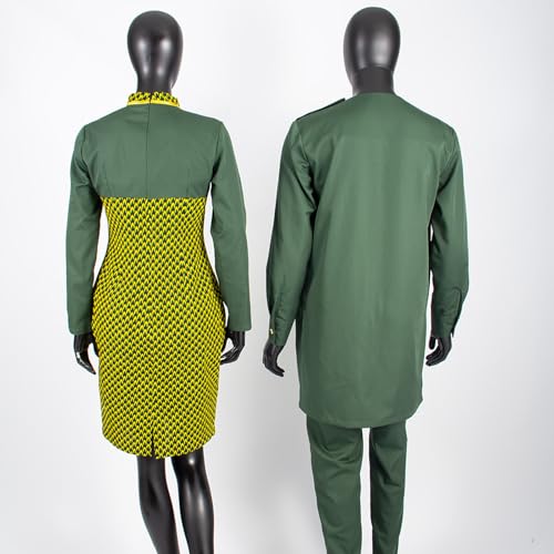 African Print Dresses for Women Matching Couple Outfits Men Clothes Jacket and Pant Sets Party Wear2