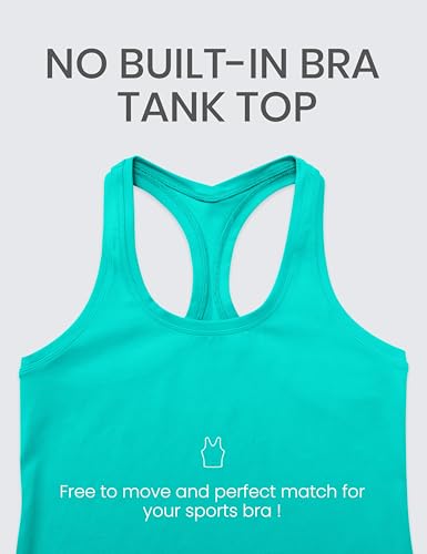 Image of CRZ YOGA Butterluxe Racerback Tank Waist Length | Yoga, Extremely Soft, Tight Fit, Scoop Neck, Sleeveless Tops for Women