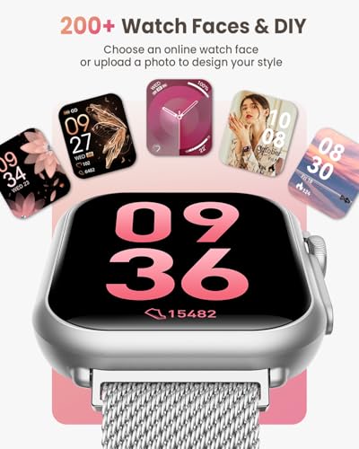 Image of Smart Watches for Women Reloj Inteligente: Smartwatch with 30Day Battery Life Heart Rate SpO2 Sleep Monitor Bluetooth Calls IP68 Waterproof Fitness Tracker watch Running Yoga for iPhone Android 2Bands
