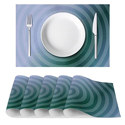 Set de table cercles concentriques lot de 6, tapis de table PVC 30x45cm - 3