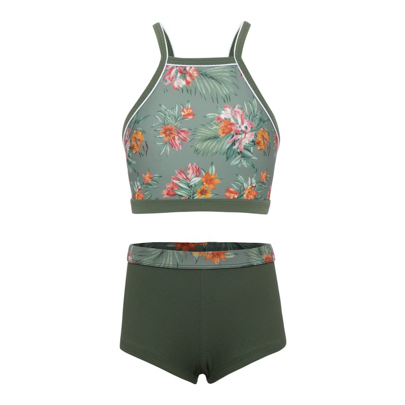 Bikini para niña de dos piezas bañador infantil elástico resistente al cloro