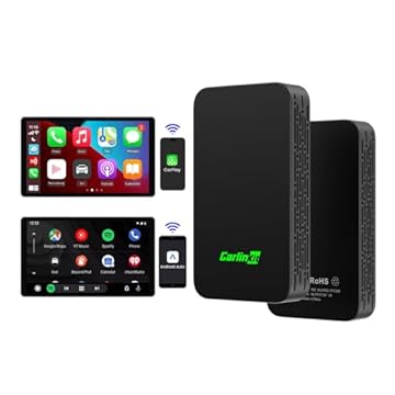 CarlinKit 5.0 sem fio para Android Auto e CarPlay 2025 - Conexão de dois canais, adaptador Plug & Play de atualização converte o sistema com fio em sem fio para carros a partir de 2016