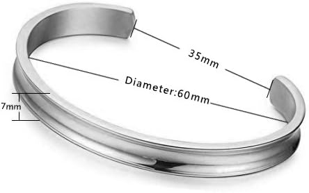 Zuo Bao Hair Tie Bracelet Stainless Steel Grooved Cuff Bangle for Women Girls - Image 2