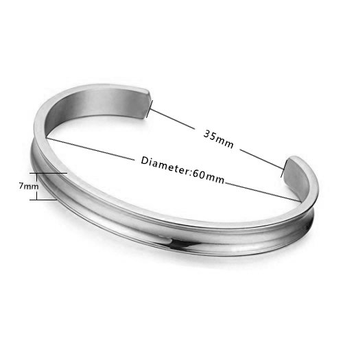 Zuo Bao Hair Tie Bracelet Stainless Steel Grooved Cuff Bangle for Women Girls2