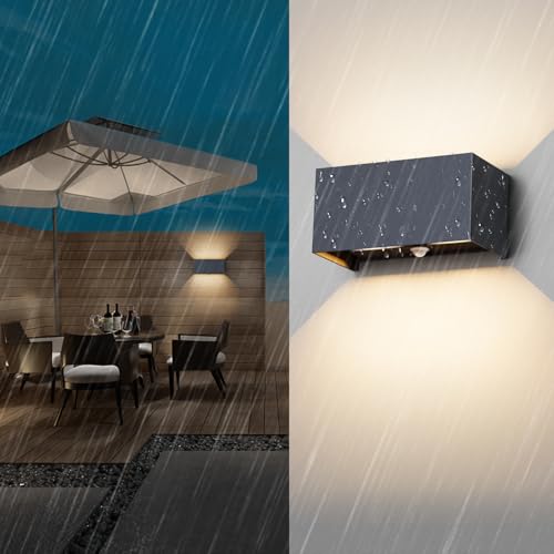Klighten 24W Aussenlampe Außenwandleuchte mit Bewegungsmelder, IP65,3000K Warmweiß Wandleuchte Außen/Innen… – Ansicht 5