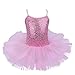 YiZYiF Child Baby Girl Sleeveless Ballet Tutu Dress Leotard Dancewear (7-8, Sequined Pink)