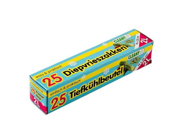6er Pack - Tiefkühlbeutel - 2 Liter - 19 x 30 cm - 25 Stück
