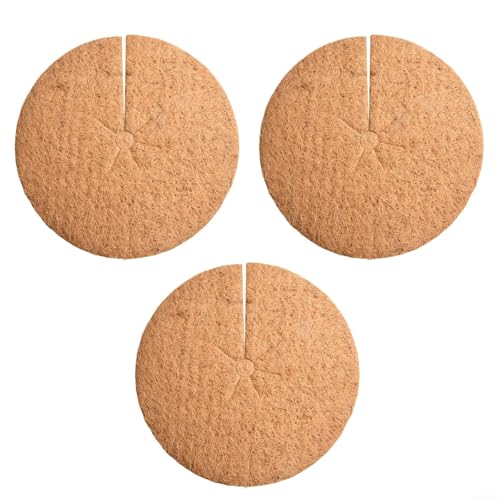 Round Coconut Fibers Mat, Coconut Coir Fibre Mulching Discs Liners For Garden Trees Flower Pots Providing Suppression(45CM)