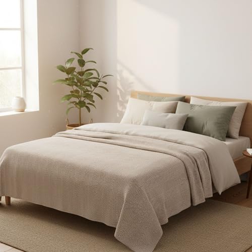 Meri-Home Tagesdecke 150 x 200 cm Kuscheldecke Sofa Überwurfdecke, Bett Überwurf Decke Tagesdecken Sofadecke Leichte Couch Wohndecke (150 x 200 Braun)