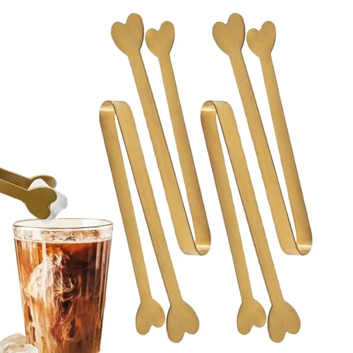 Pinze alimentari per il ghiaccio, che servono pinze in acciaio inossidabile | Pinze da cucina in acciaio inossidabile,Design creativo a forma di cuore, una cucina di bloccaggio liscia fornisce cibo