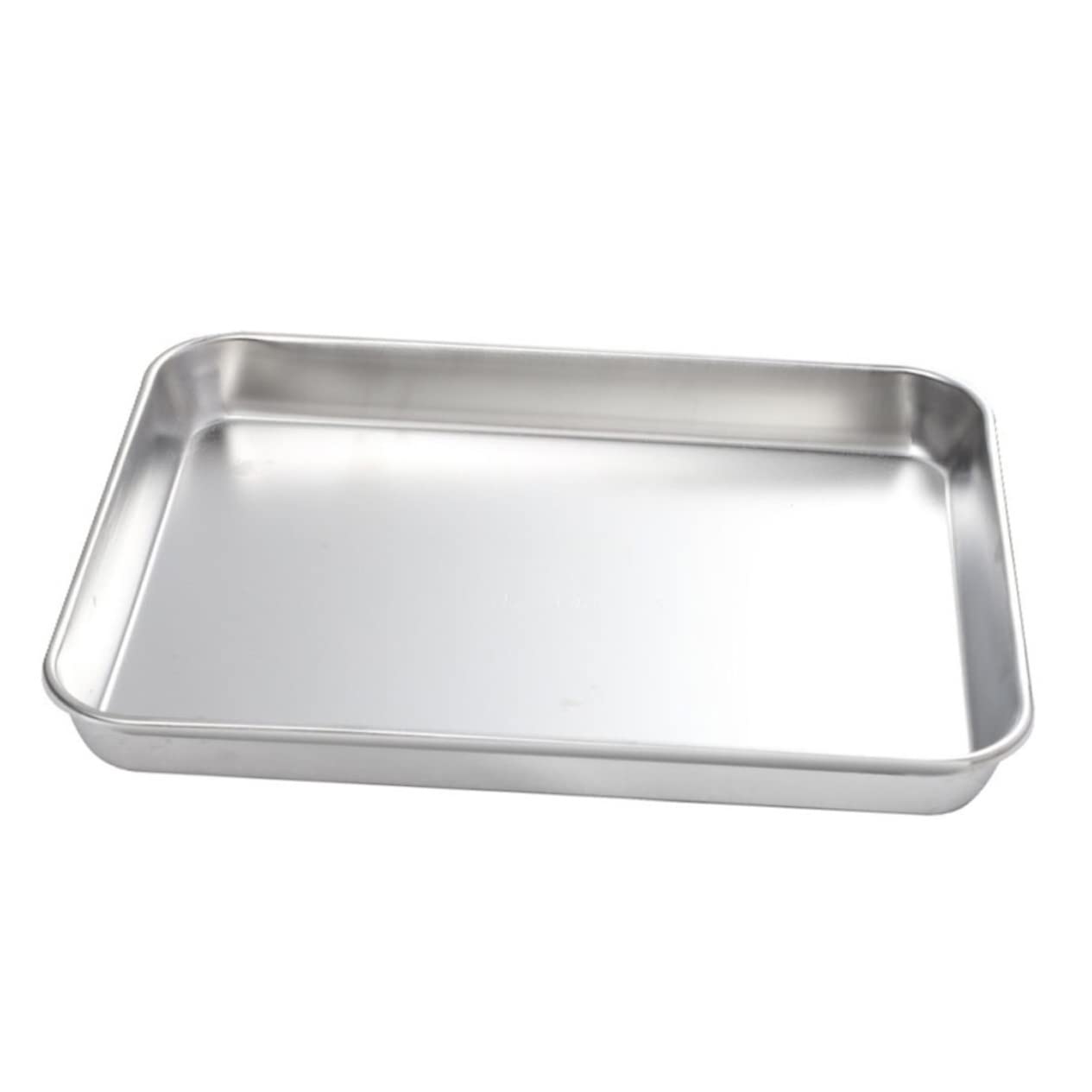 Wakauto 1Pc Multifunctional Stainless Steel Oblong Tray for Food Display Storage Sturdy Easy to Clean for Kitchen Dining Rustproof Reusable