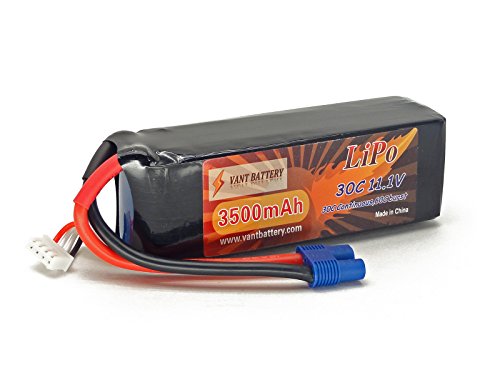 11.1V 3500mAh 3S Cell 30C-60C LiPo Battery Pack w/ EC3 (EC-3) Connector Plug (Airplane Helicopter Quadcopter Multirotor Drone UAV FPV 3S3000-30-EC3 EFLB30003S30)