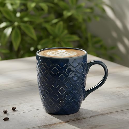 Image of CRAF10 Glaze Studio Ceramic Tea /Coffee Mug - Single Piece, 330 ML, Elegant & Durable, Reactive Glaze, Home & Office use, Indigo Color