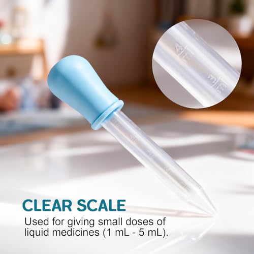 Image of Baybee Baby Medicine Feeder Dropper for Infants & Toddlers | BPA-Free Silicone Oral Dropper | Multipurpose Baby Feeder for Medicine, Syrup, Vitamins, Juice | Easy-to-Clean, Reusable (Blue - Pack of 2)