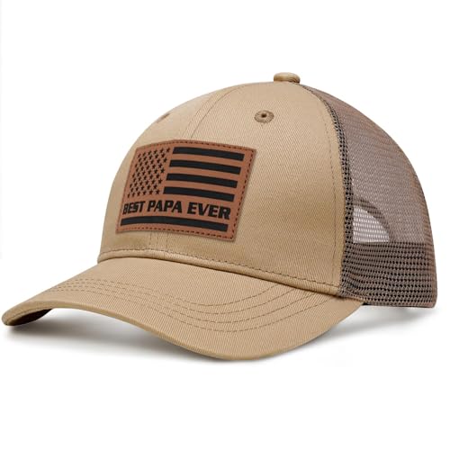 Image of Papa Gifts from Grandkids American Flag Cap Papa Hat for Grandpa