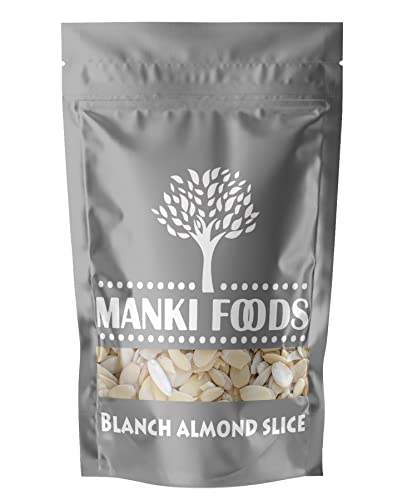 Image of Maanki Blanched Almond Slices /Blanched Almond Flakes(Without Skin),100 g