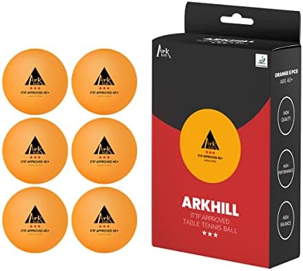 ARKHILL 3 Star Ping Pong for Table Tennis, ITTF Certified Professional 40+ Balls, Practice, Training, or Competition Use, Orange 40mm Ball Bulk Sets, High Performance 6 Pack