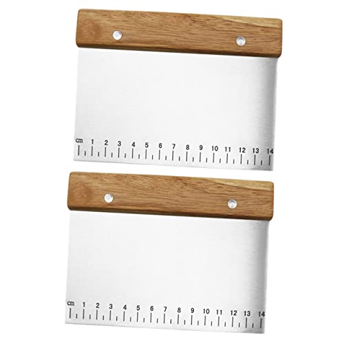 HEMOTON 2pièces Racloir à Pâte Acier Inoxydable Avec Échelle De Ustensiles De Cuisine Colorés Pour Pâtisserie Préparation Alimentaire