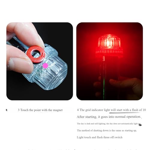 Luz de señal marina solar con lámpara de detección de control inteligente impermeable nocturna 4