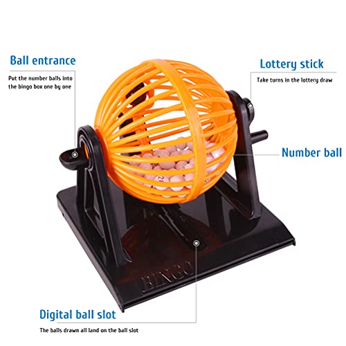 Rvtkak Bingo Spiel Set, Bingo-Bälle, Traditionelles Familien-Partyspiel Spiel, Inklusive Rundkäfig 90 Zahlenbälle 12 Karten Familienspiel, Bingo-Spiele Kinder, Weihnachten