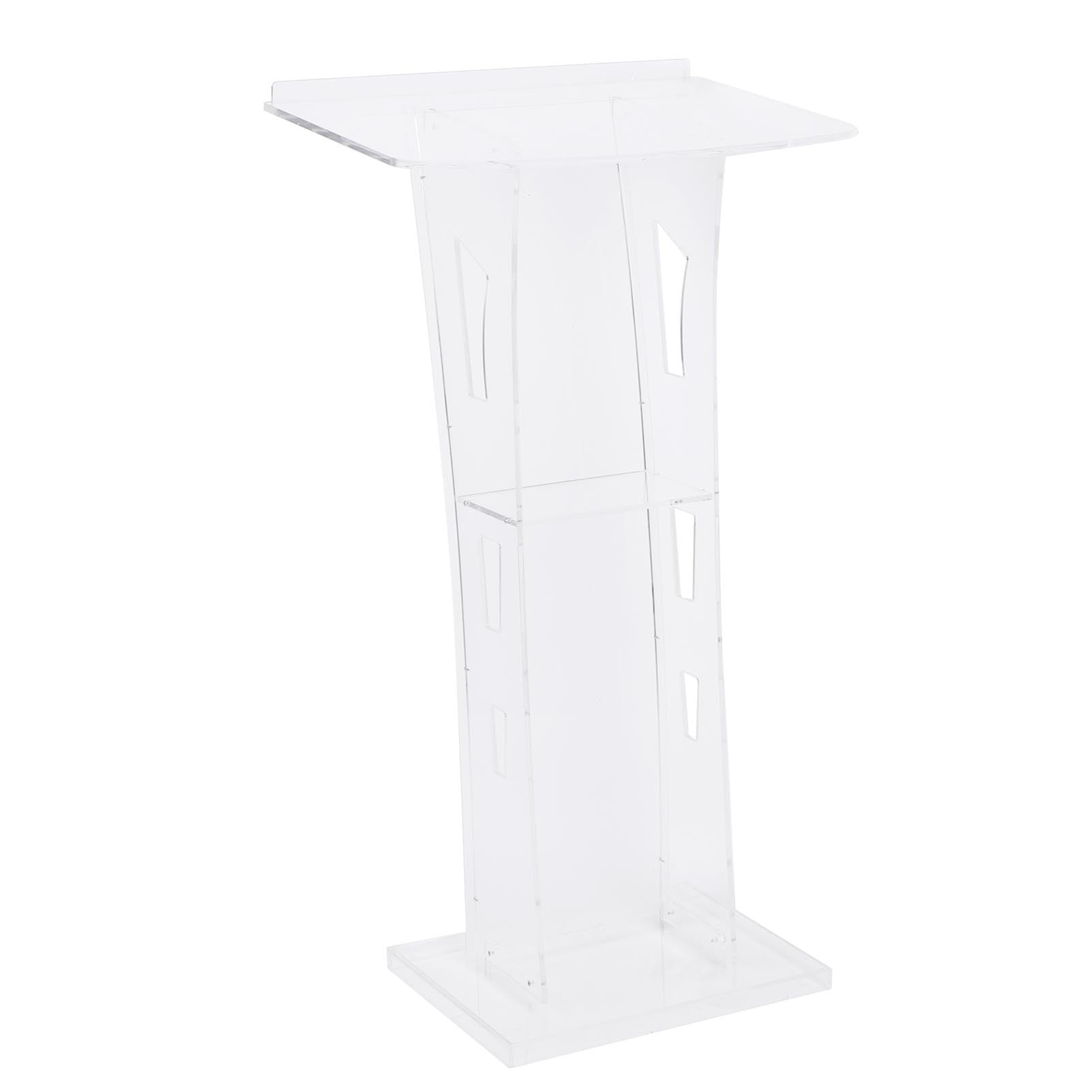L'acrylique Transparent Podium Chaire Pupitre de L'église avec étagère de Rangement pour L'église, Salle de Classe, Bureau, Restaurants