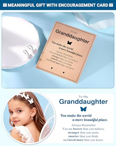 Hypoallergenic Butterfly Hoop Earrings for Girls - Birthday Christmas Back to School Graduation Gifts 5