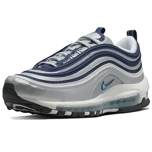 NIKE Air MAX 97, Zapatillas De Running Hombre, Metallic Silver Chlorine Blue, 41 EU