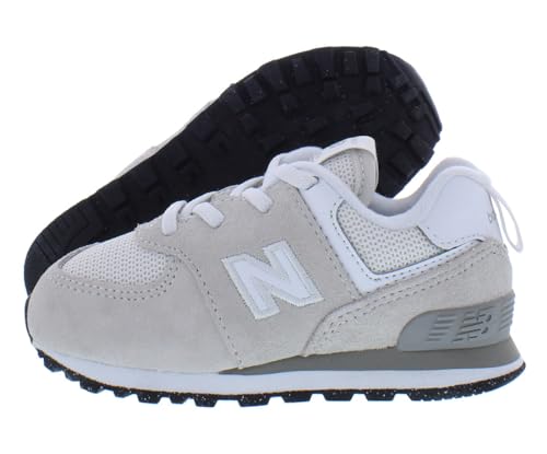 Image of New Balance 574 Bungee Lace Infant /Toddler Shoes Size 6, Color: Grey /White