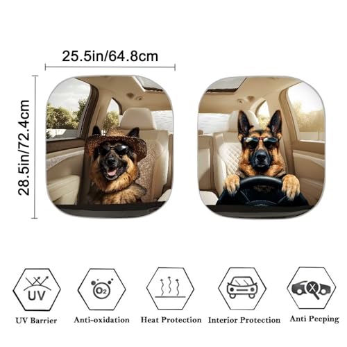 Image of Fashion Sheepdog Sun Shade for Car Window Foldable Automotive Front Window Sunshade Protector Heat Reflector-Keep Your Vehicle Cool Universal for Auto Truck Van SUV