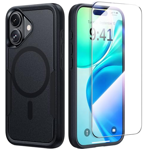MZHGXKI Protective for iPhone 17 Case [with Screen Protector], Black - image 1